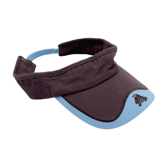 Vintage Y2K Crocs Visor Hat Brown and Blue Elastic Strap Crocodile Logo NWT - Picture 8 of 8